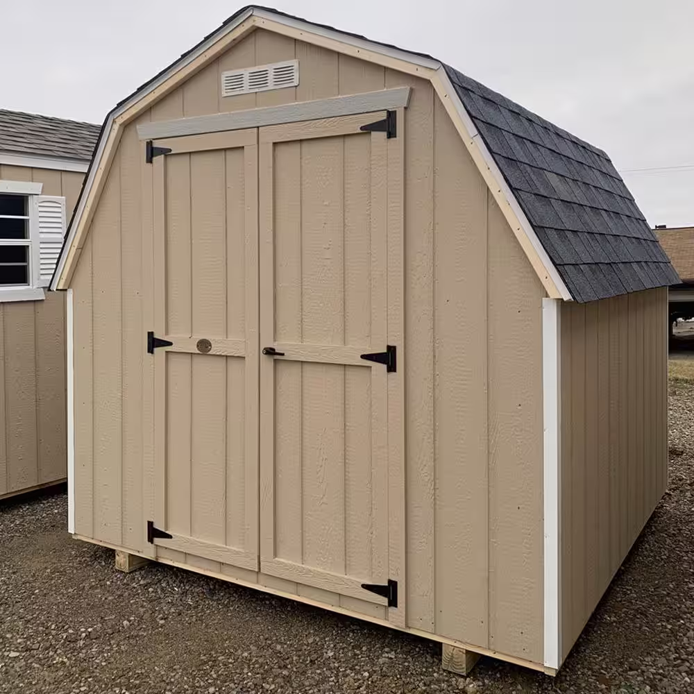 LITTLE COTTAGE CO. Value Gambrel 8 ft. x 10 ft. Wood Storage Building Precut Kit with 4 ft. Sidewalls
