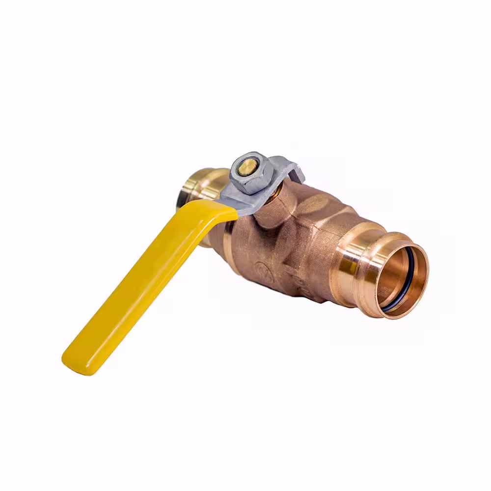 The Plumber's Choice 3 in. Brass Double-O-Ring Press Ball Valve