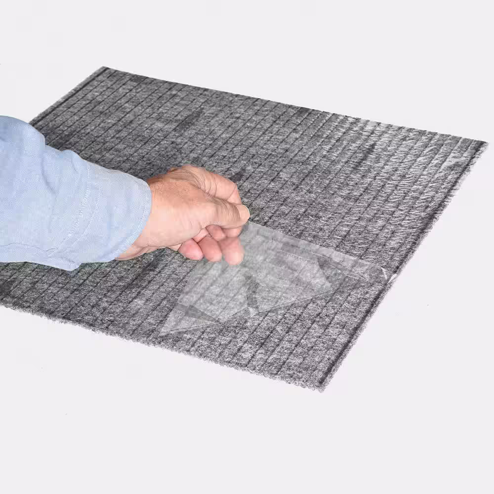 TrafficMaster Abenake Grey Ribbed Residential 18 in. x 18 in. Peel and Stick Carpet Tile (10-Tiles/Box) (22.5 sq. ft.)
