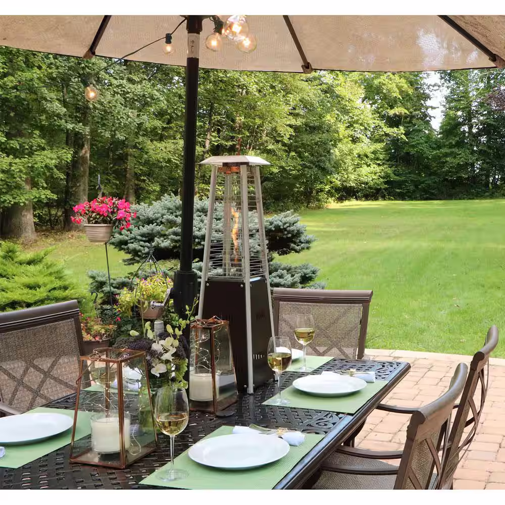 Hanover Mini Pyramid Tabletop 11,000 BTU Hammered Bronze Propane Patio Heater