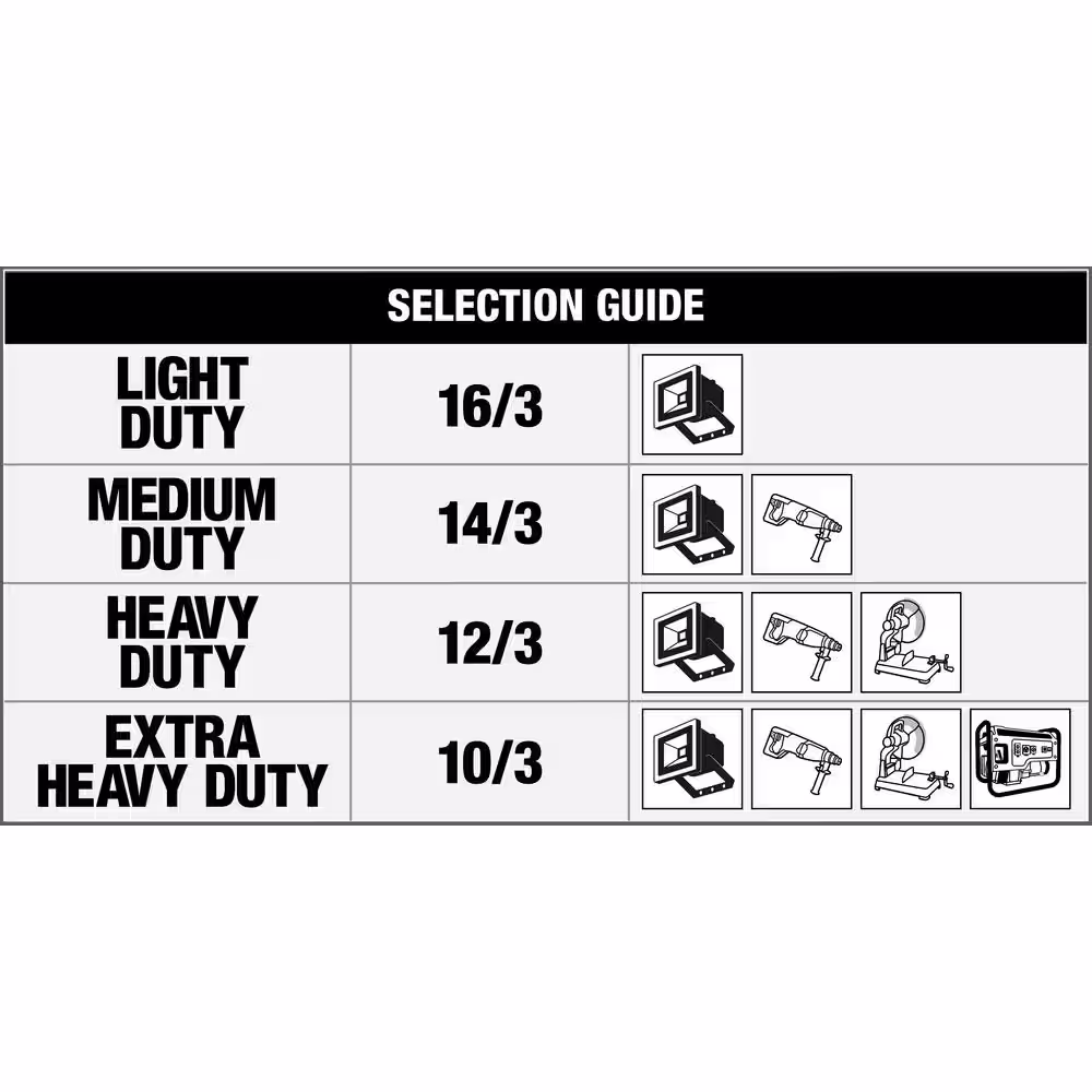 Woods 15 ft. 16/2 SJTW Outdoor General Purpose Extension Cord