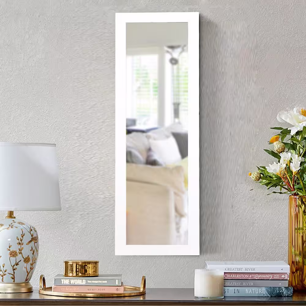 Costway Lockable Mirror Jewelry Cabinet Armoire Organizer Wall Door Mounted LED Lights