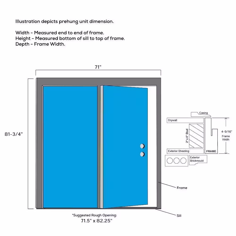 MMI Door 68 in. x 80 in. Clear Low-E Glass Primed Steel Prehung Left-Hand Inswing Full Lite Stationary Patio Door