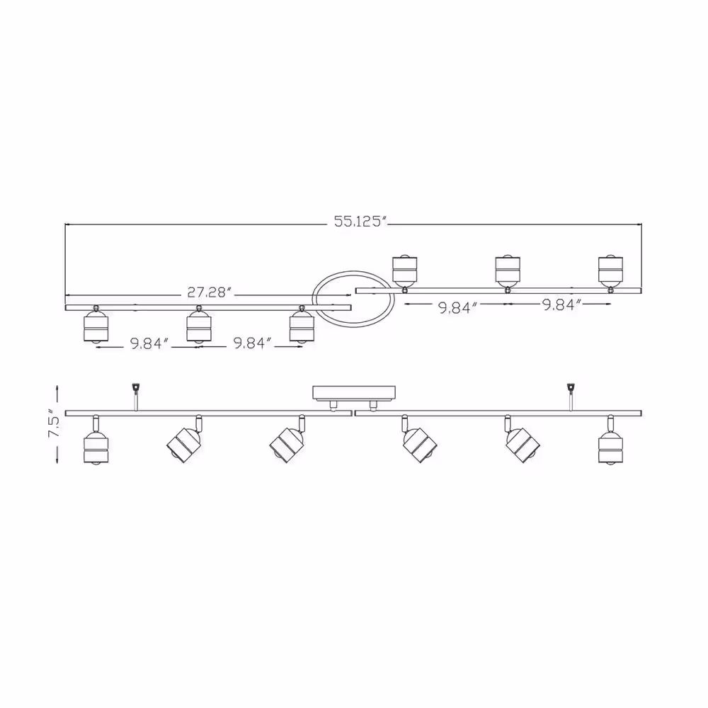 AFX Black Integrated LED Fixed Track Pendant