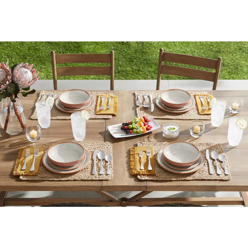 Home Decorators Collection Azria Melamine Dinnerware Set in Ivory (Service for 4)