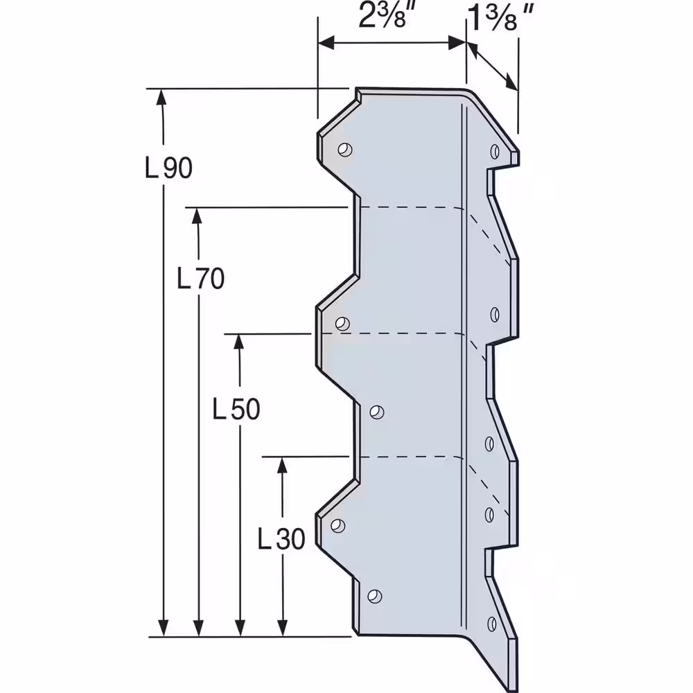 Simpson Strong-Tie 5 in. 16-Gauge Galvanized Reinforcing L Angle
