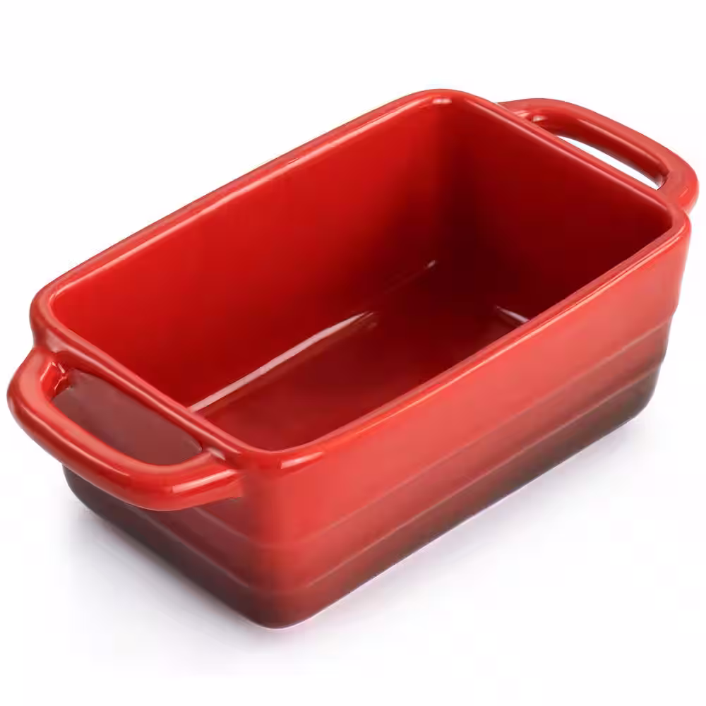 Crock-Pot Appleton 12 oz. Stoneware Mini Loaf Pan Baker in Gradient Red
