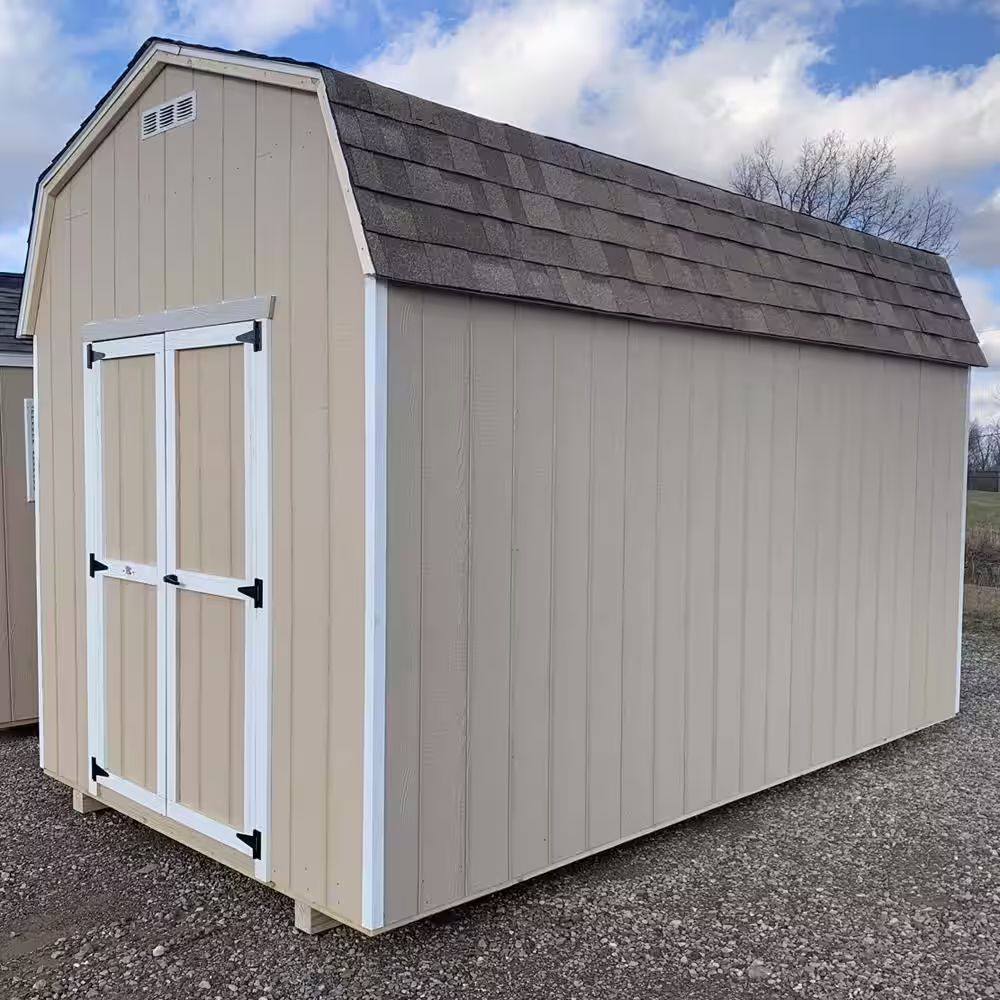 LITTLE COTTAGE CO. Value Gambrel 8 ft. x 12 ft. Wood Storage Building Precut Kit with 6 ft. Sidewalls