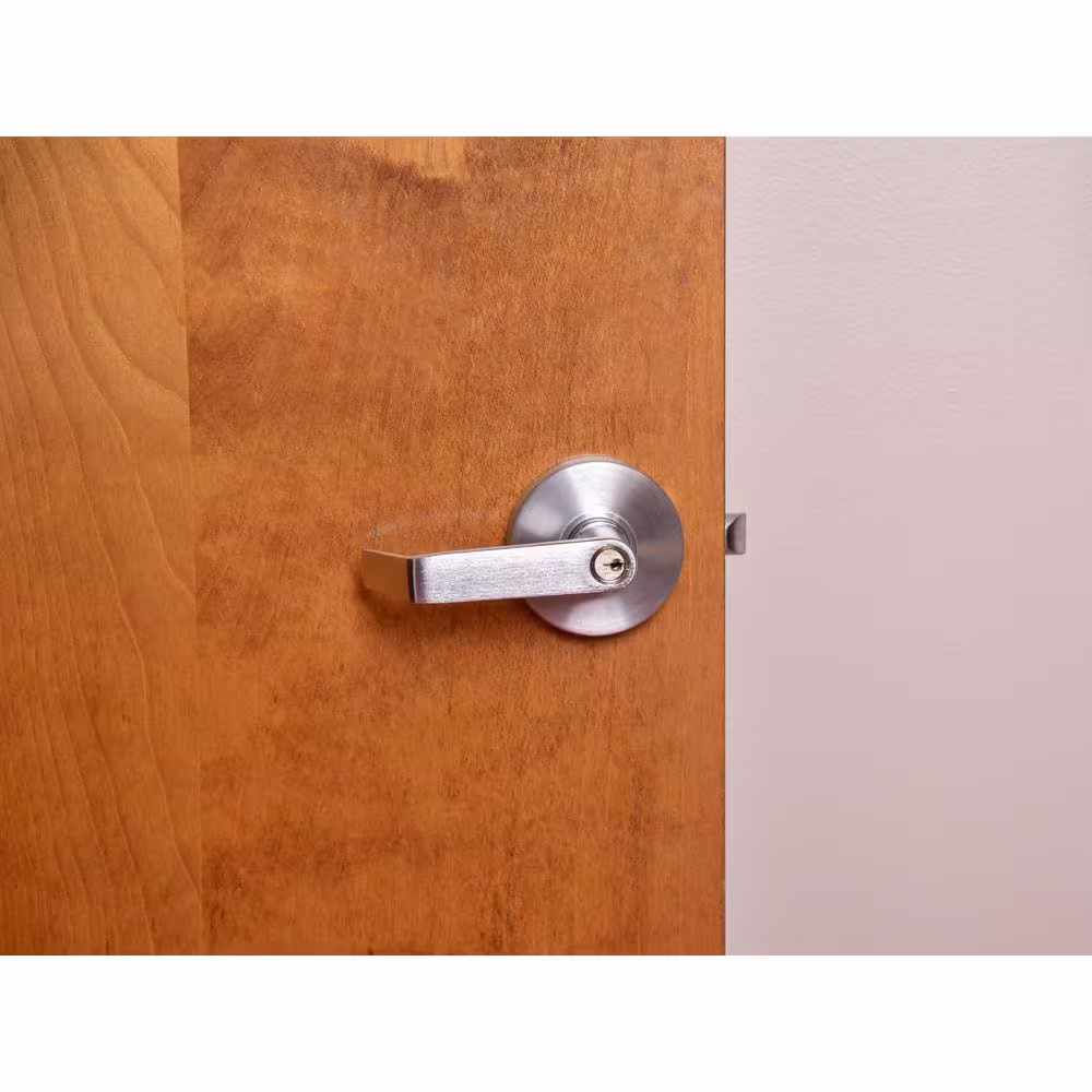 Taco Heavy Duty Brushed Chrome Grade 1 Commercial Cylindrical Storeroom Door Handle with Lock