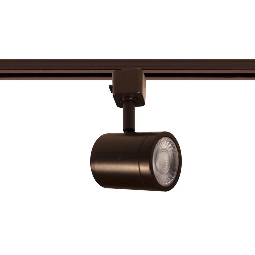 None Charge Dark Bronze 3000K Integrated LED Halo Style LED Linear Track Line Voltage Round Back Head (12-Pack)