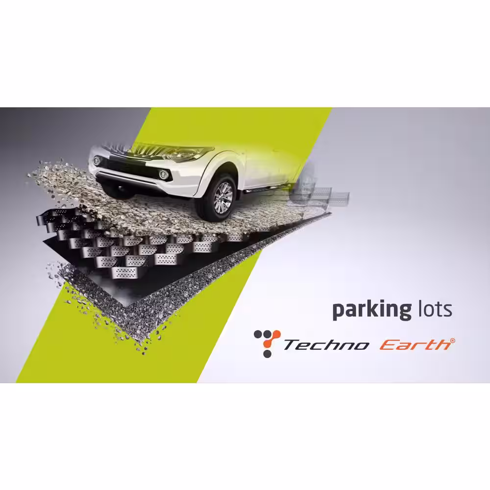Techno Earth 9 ft. x 17 ft. x 4 inch Geocell Black Honeycomb Ground Grid HDPE Plastic Paver (160 sq. ft.)
