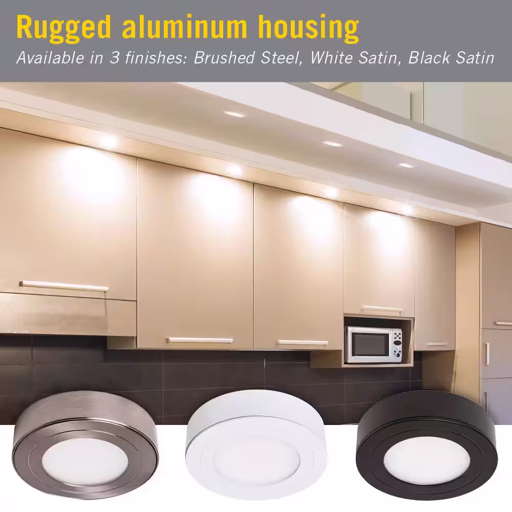 Armacost Lighting PureVue Dimmable Bright White LED Puck Light Matte Black Finish