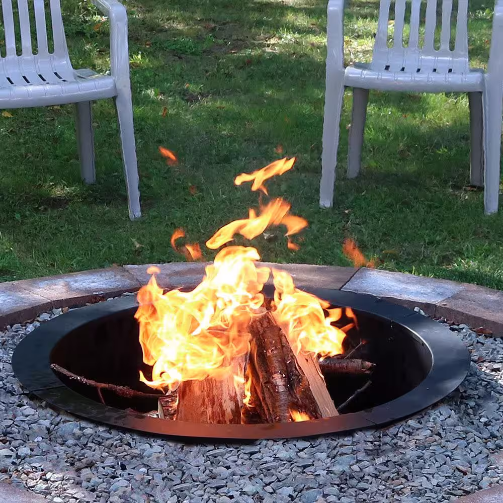 Sunnydaze Decor 27 in. Round Steel Wood Burning Fire Pit Kit