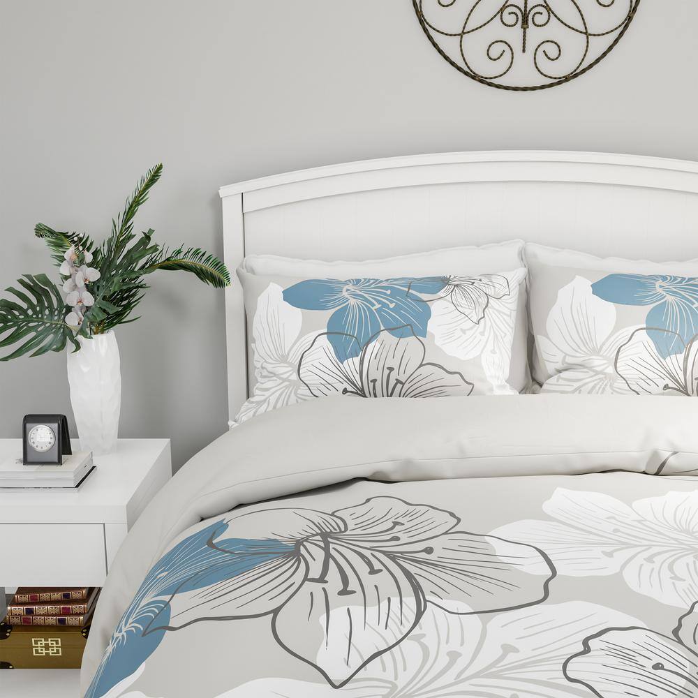 Lavish Home 3-Piece Enchanted Floral Design Hypoallergenic Comforter Set