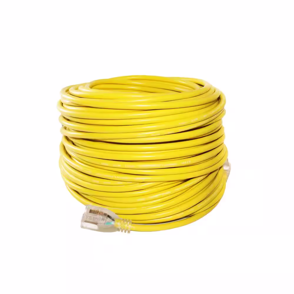 None 200 ft. 14/3 SJTW Full Copper 7 Amp 125-Volt 875-Watt Lighted End Indoor/Outdoor Extension Cord (2-Pack)