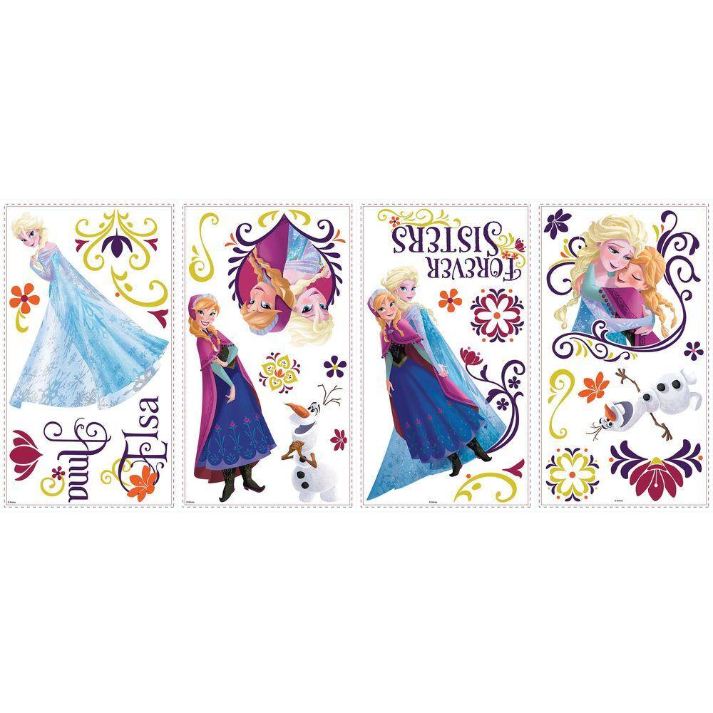 RoomMates 5 in. x 11.5 in. Frozen Spring 27-Piece Peel and Stick Wall Decal