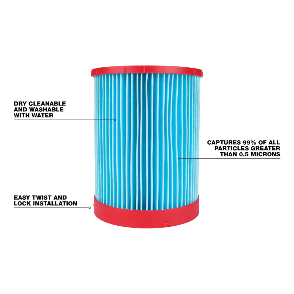 Milwaukee Large Wet/Dry Shop Vacuum High Efficiency Filter (1-Pack)