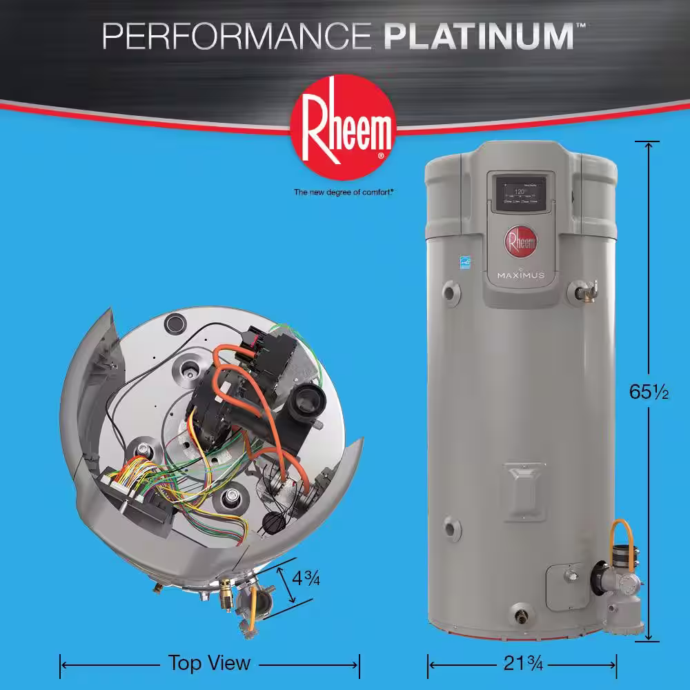 Rheem Maximus Super High Efficiency 50-Gal. Tall 12-Year 50,000 BTU Liquid Propane Water Heater
