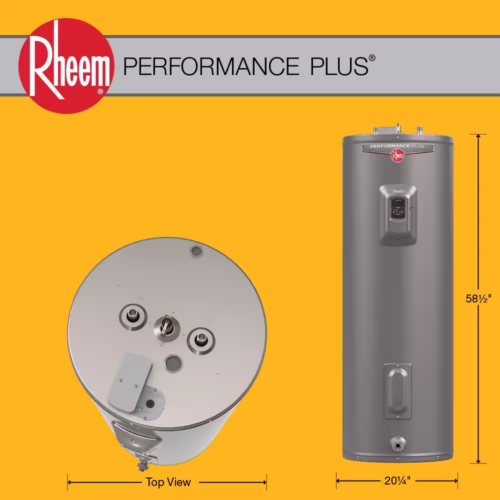 Rheem Performance Plus 50 Gal 5500-Watt Elements Tall Electric Water Heater-WA or Version w/9-Year Tank Warranty and 240-Volt