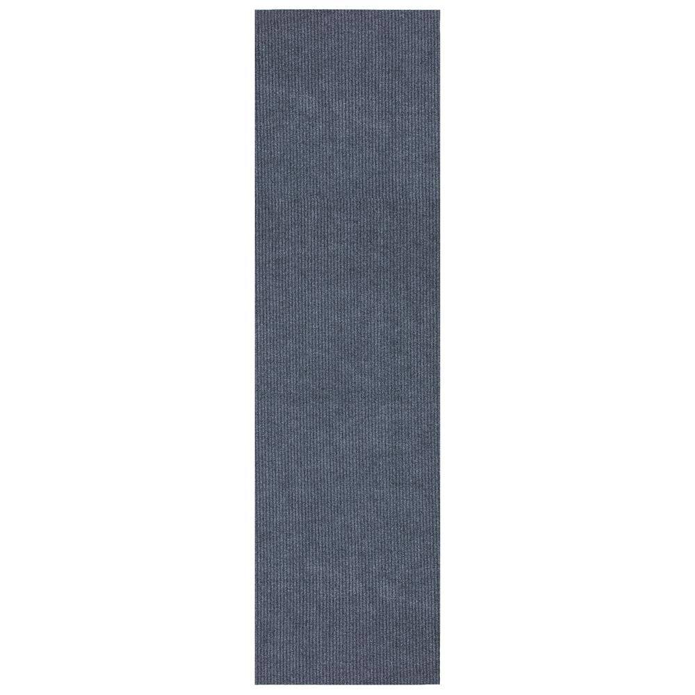 Sweet Home Stores Ribbed Waterproof Non-Slip Rubber Back Solid Runner Rug 2 ft. W x 6 ft. L Gray Polyester Garage Flooring