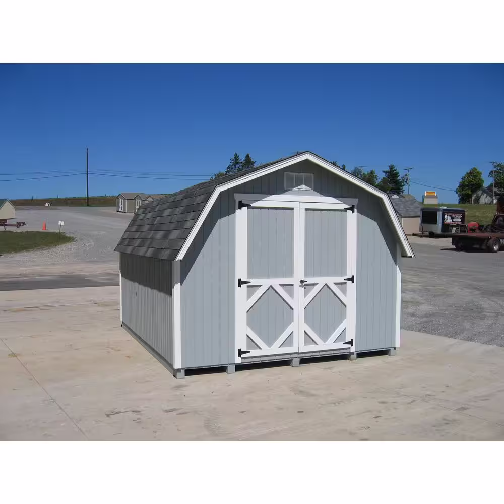 LITTLE COTTAGE CO. Classic Gambrel 8 ft. x 8 ft. Wood Storage Building Precut Kit with 4 ft. Sidewalls with Floor