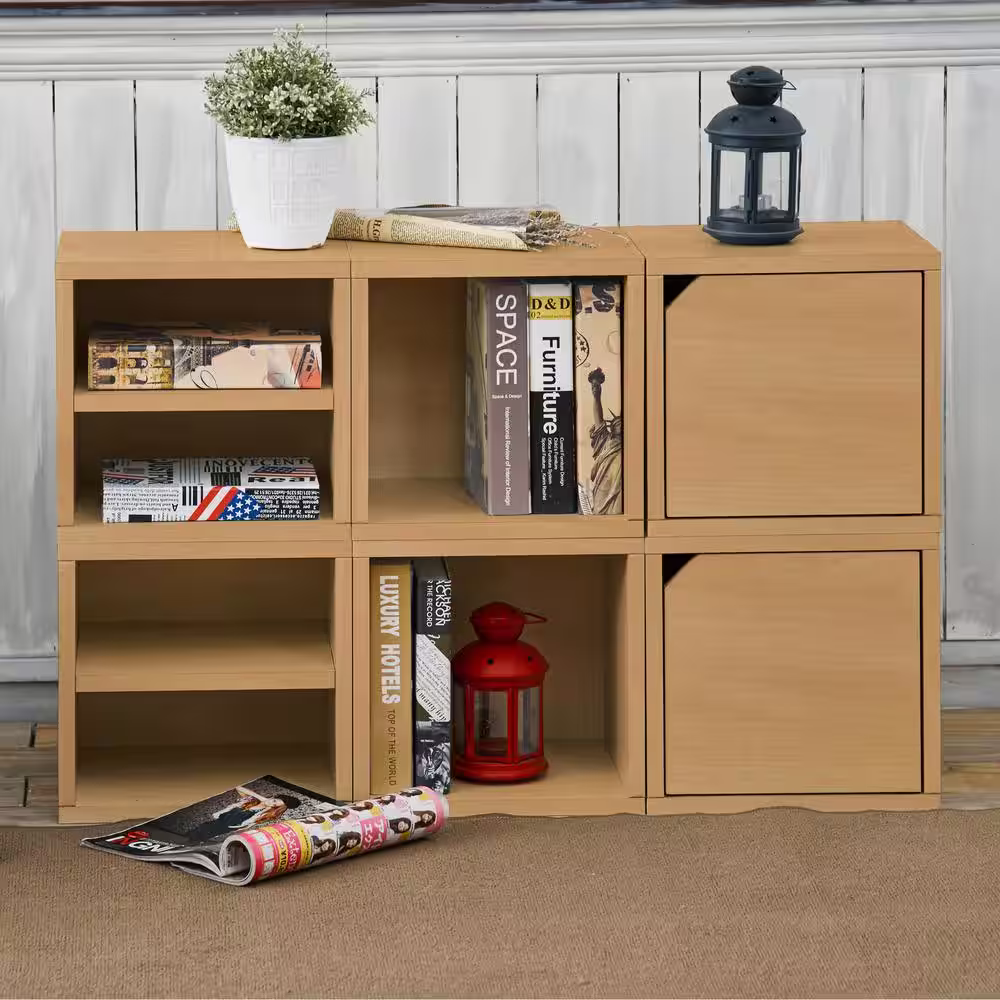 Way Basics 12.6 in. H x 13.4 in. W x 11.2 in. D Oak Recycled Materials 1-Cube Organizer