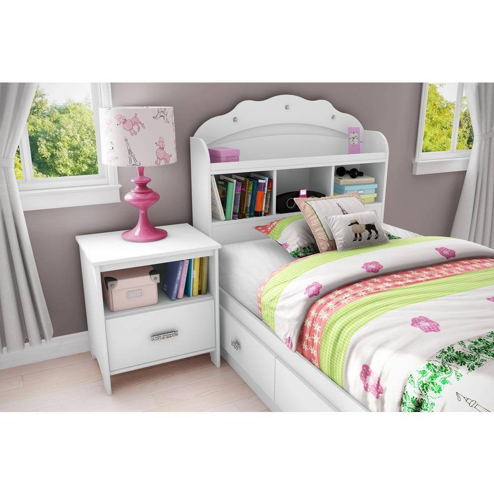South Shore Tiara Pure White Twin Headboard
