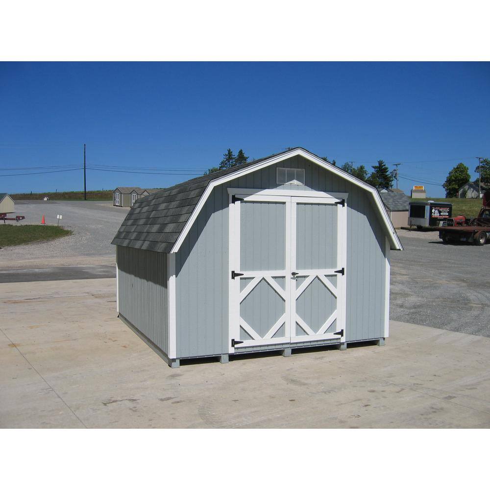 LITTLE COTTAGE CO. Classic Gambrel 10 ft. x 16 ft. Wood Storage Building Precut Kit with 4 ft. Sidewalls with Floor