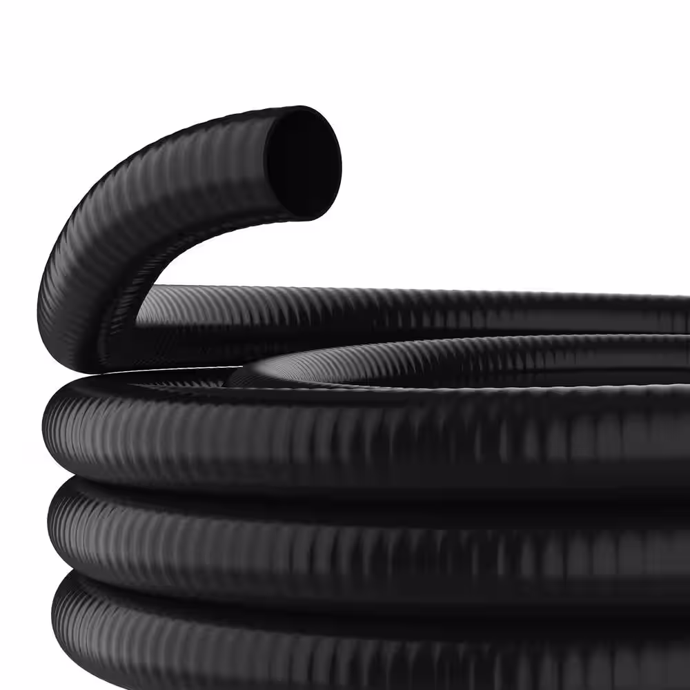 Alpine Corporation 1 in. x 25 ft. Schedule 40 Black PVC Ultra Flexible Hose for Koi Ponds, Irrigation, Water Gardens and More
