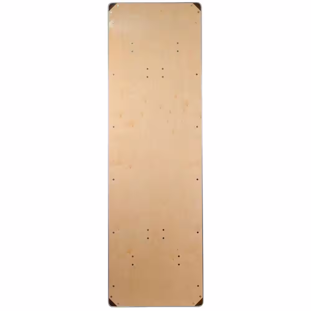 None 96 in. Natural Wood Tabletop Metal Frame Folding Table