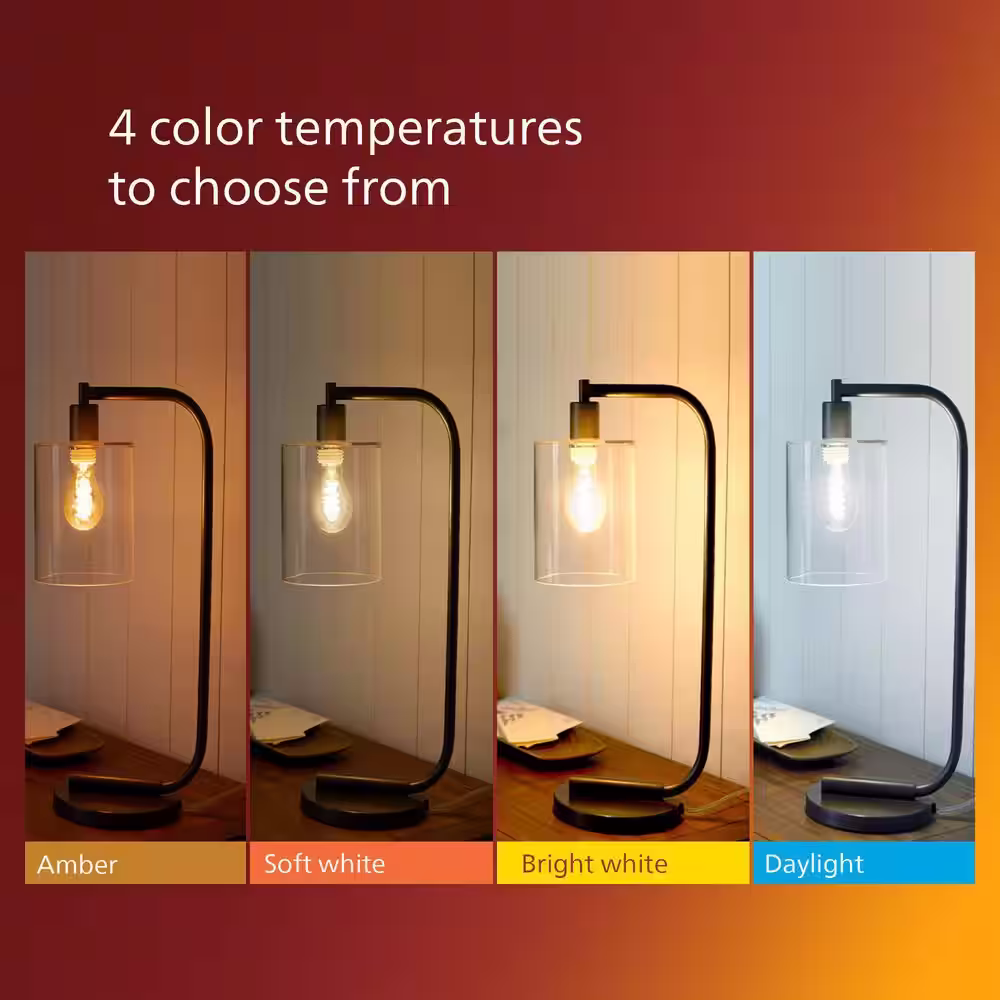 Philips 25-Watt Equivalent A15 Spiral Filament E26 Base LED Vintage Edison LED Light Bulb 2000K Amber (1-Pack)