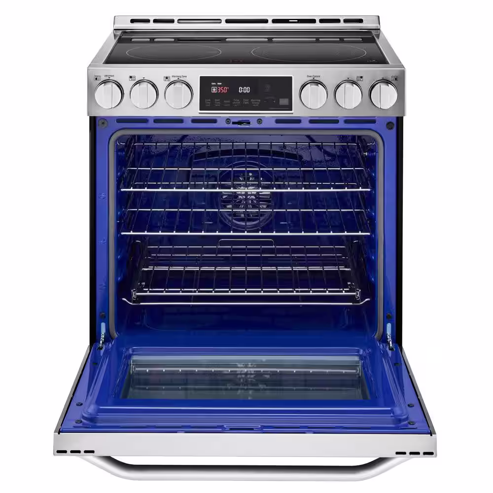 LG STUDIO 30 in. 6.3 cu. ft. Smart Slide-In Electric Range with ProBake Convection Oven and Self-Clean in. Stainless Steel