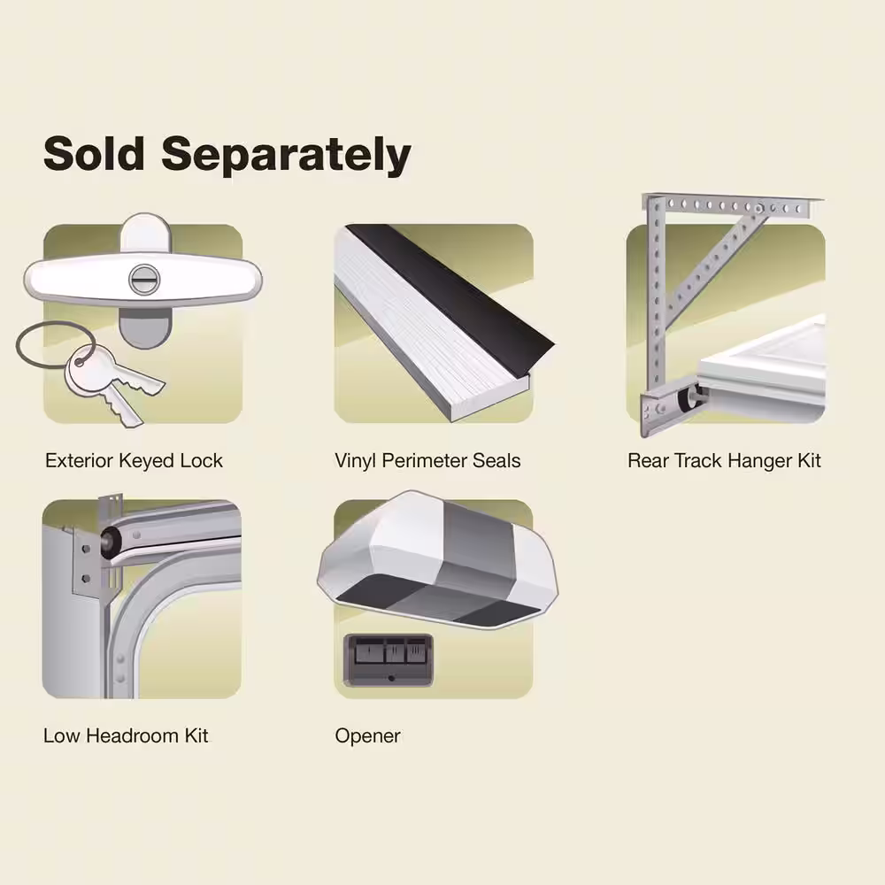 Clopay Classic Steel 9 ft. x 7 ft. Non-Insulated Solid Almond Garage Door