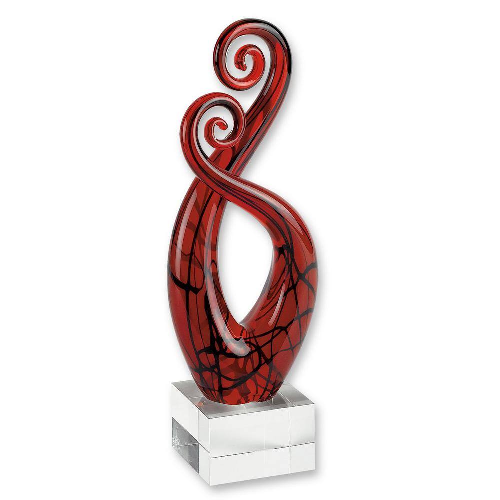 HomeRoots 12.5 in. Multicolor Multicolor Art Glass Centerpiece
