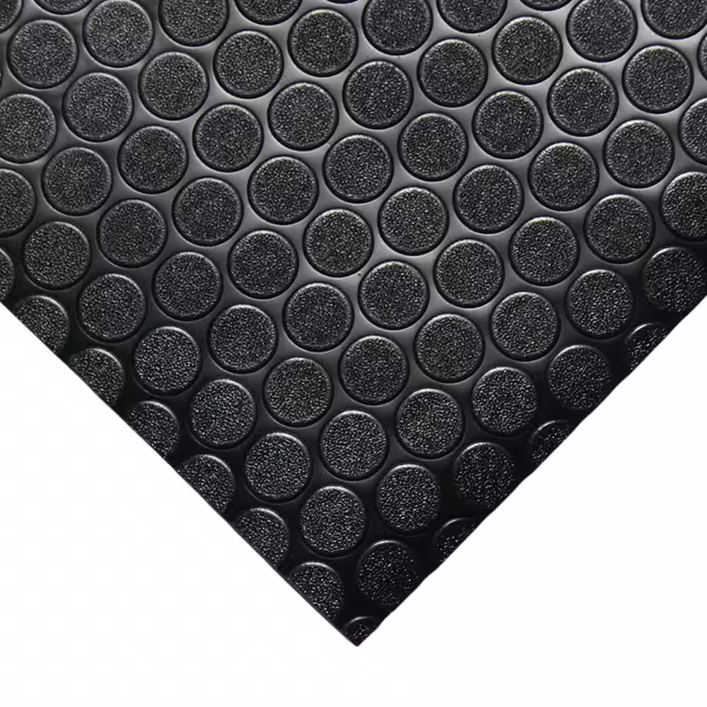 Rubber-Cal Coin Grip 4 ft. x 11 ft. Dark Grey Commercial Grade PVC Flooring
