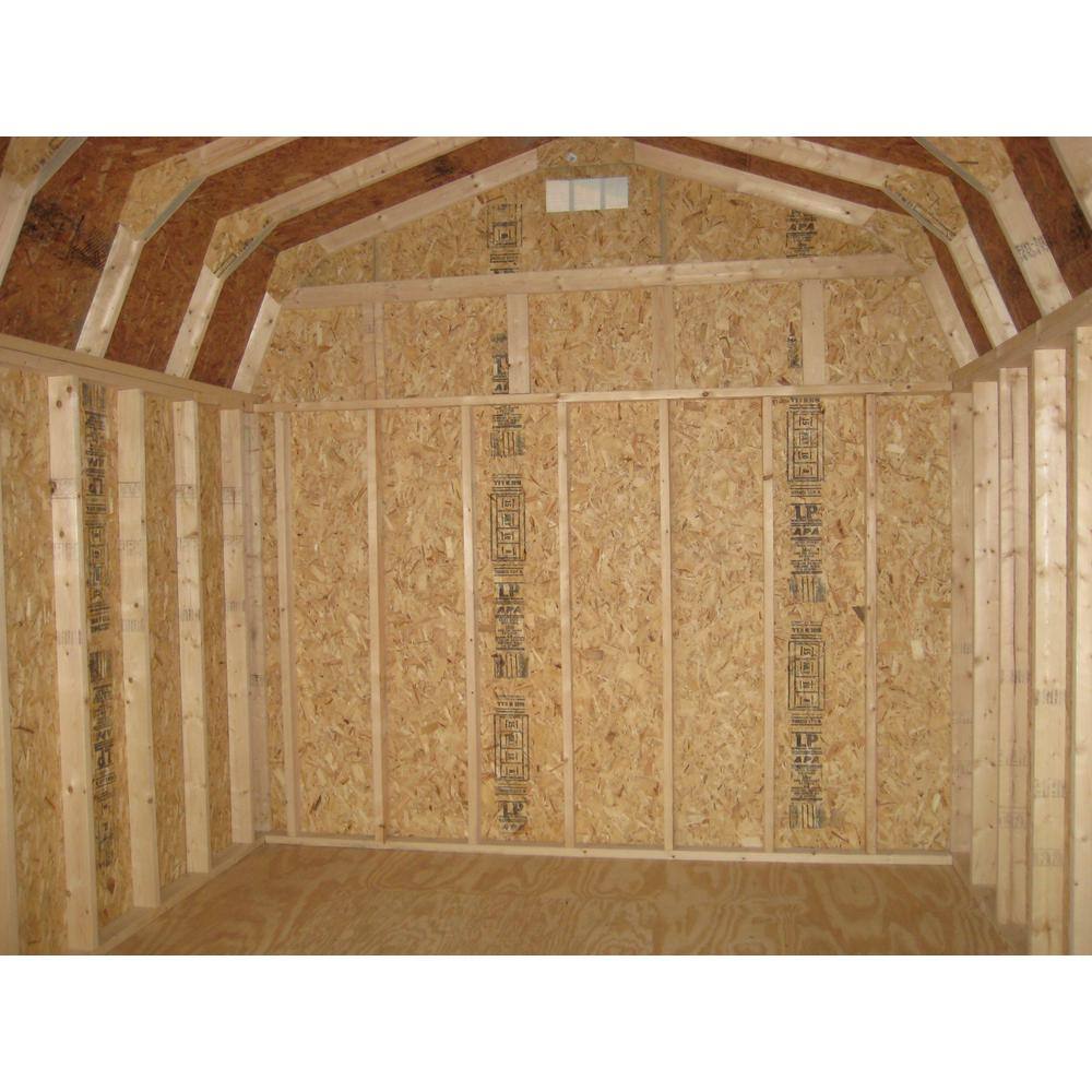 LITTLE COTTAGE CO. Classic Gambrel 12 ft. x 18 ft. Wood Storage Building DIY Kit with 6 ft. Sidewalls with Floor