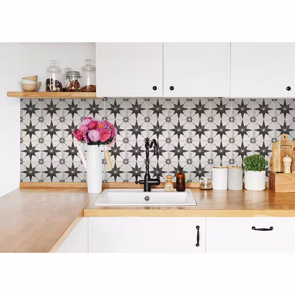 None Black R1 7 in. x 7 in. Vinyl Peel and Stick Tile (24 Tiles, 8.17 sq.ft./pack)