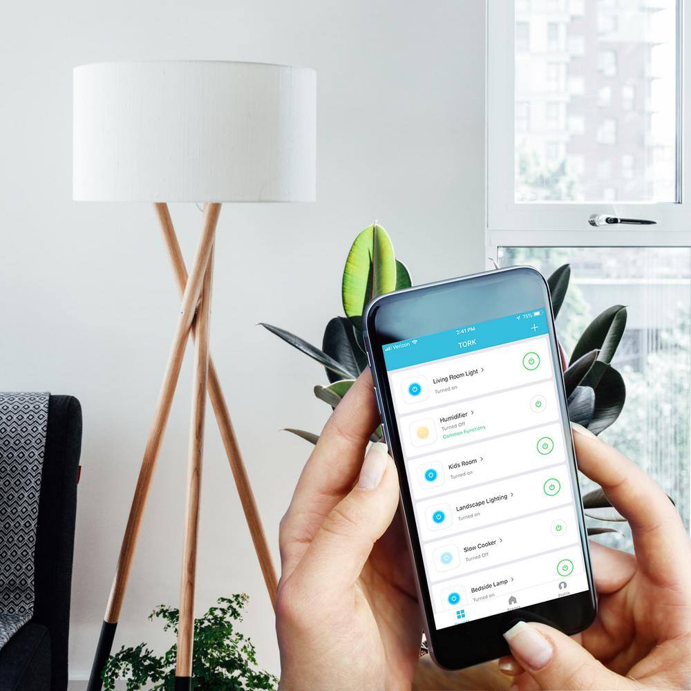 TORK Smart Plug Indoor Wi-Fi 3-Prong Single Outlet Plug Alexa/Asst Compatible, Remote Access, Multi Control and Schedule
