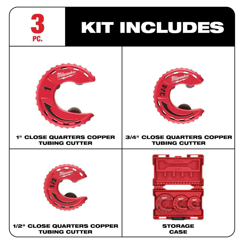 Milwaukee Close Quarters Tubing Cutter Set (3-Piece)