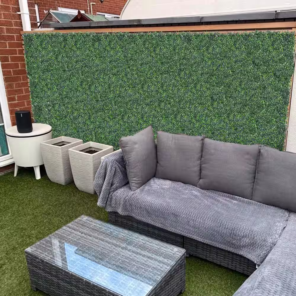 BTL 12- Pieces 20 in. x 20 in. Artificial Grass Wall Panels Faux Boxwood Hedge Artificial Greenery Wall for Indoor Decor