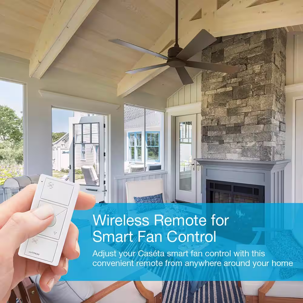 Lutron Pico Smart Remote for Caseta Smart Fan Speed Control, White (PJ2-3BRL-WH-F01R)
