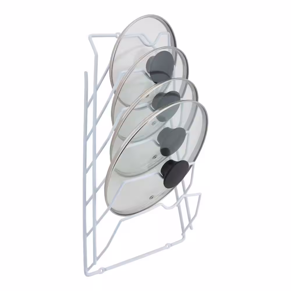 ORGANIZE IT ALL White Lid Rack Cabinet Door Organizer