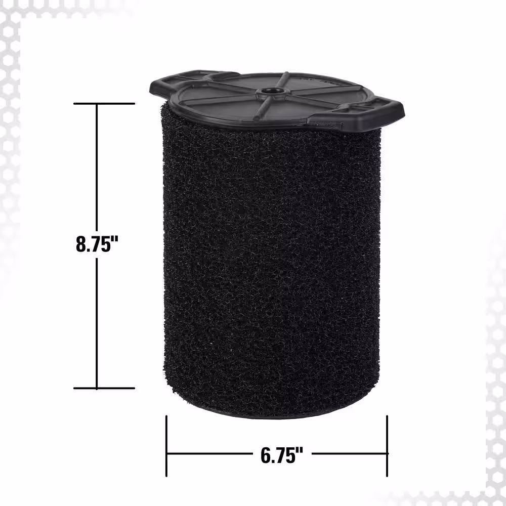 RIDGID Wet Debris Application Foam Wet/Dry Vac Cartridge Filter for Most 5 Gallon and Larger RIDGID Shop Vacuums (2-Pack)